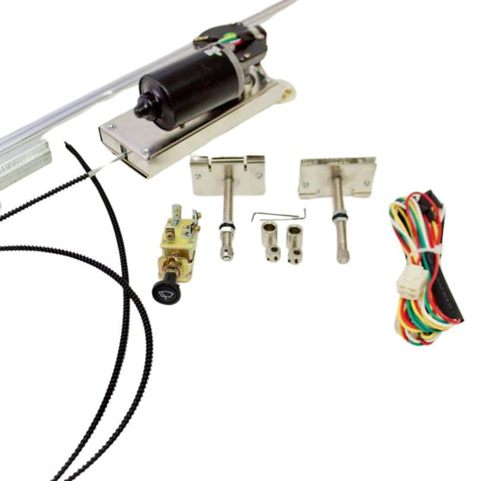 Hot Rod Universal Cable Driven Windscreen Wiper Kit - 2 Speed + Self Park (Suit Chev, Ford, Hot Rod, Custom, ect)