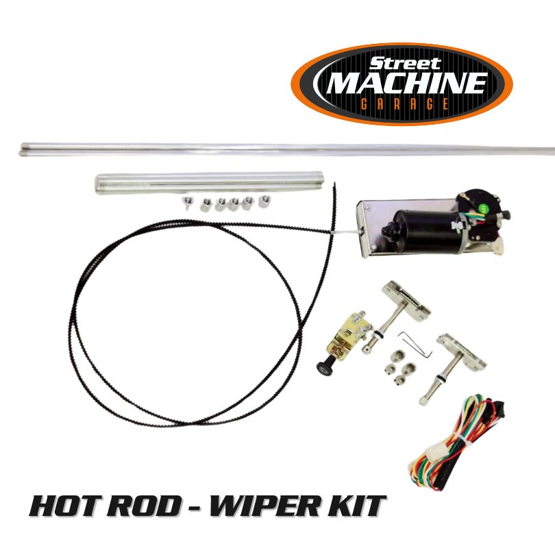 Hot Rod Universal Cable Driven Windscreen Wiper Kit - 2 Speed + Self Park (Suit Chev, Ford, Hot Rod, Custom, ect)