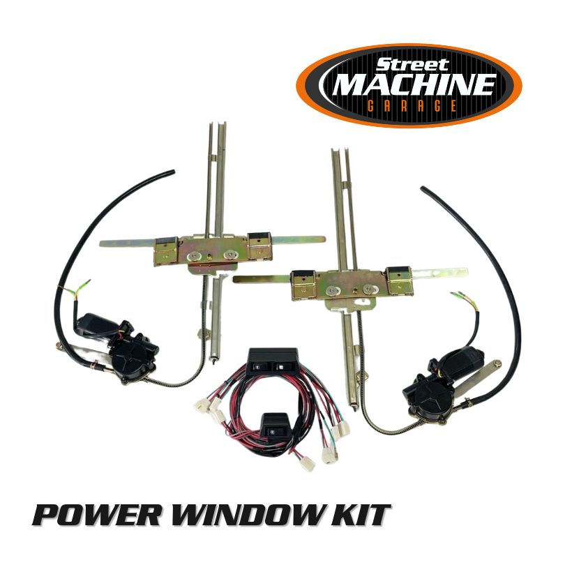 Universal Power Window Kit (Pair) to suit Flat Glass (Hot Rod, Chev, Ford & Pickup)