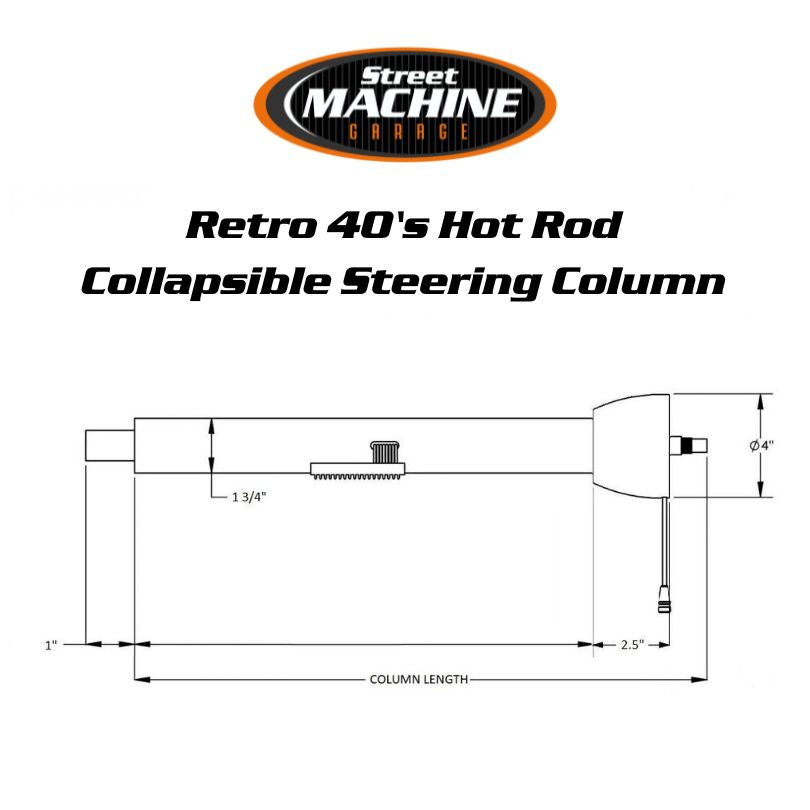 Retro 40's Hot Rod Collapsible Steering Column